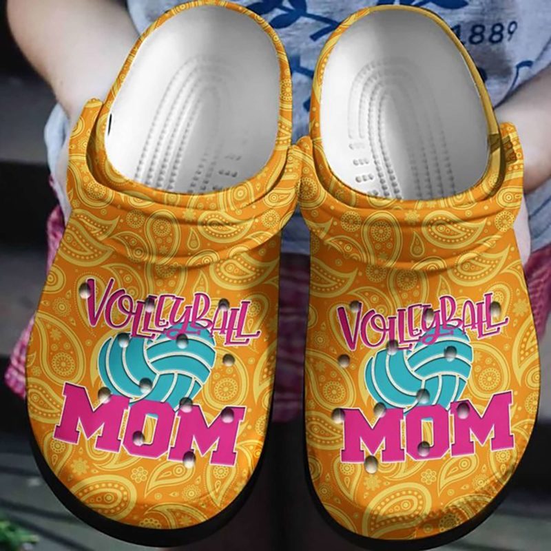 Volleyball Mom Paisley Bandana Crocs Clog Shoes