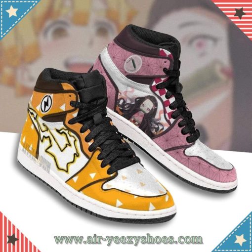 Nezuko x Zenitsu Boot Sneakers Custom Demon Slayer Anime Shoes