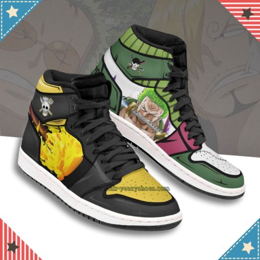 Sanji x Zoro Shoes Custom One Piece Anime Boot Sneakers