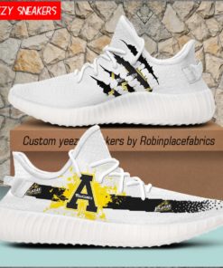 Appalachian State Mountaineers Yeezy Boost White Sneakers