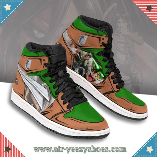 Attack On Titan Eren Yeager Anime JD 1 High Shoes Custom Boot Sneakers