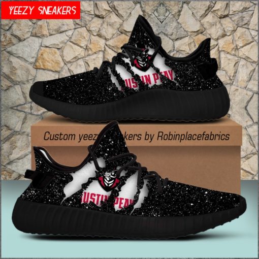 Austin Peay State Governors Yeezy Boost Black Sneakers