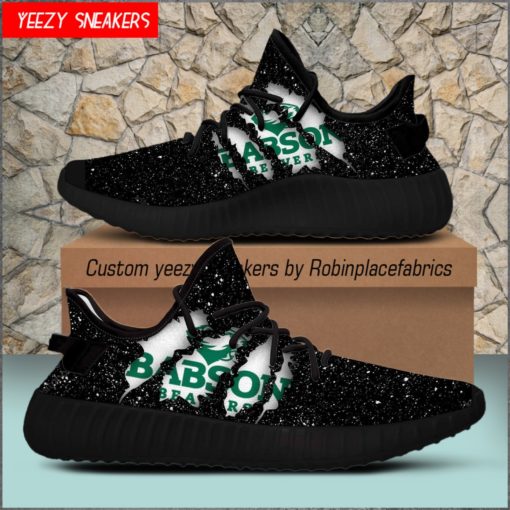 Babson Beavers Yeezy Boost Black Sneakers