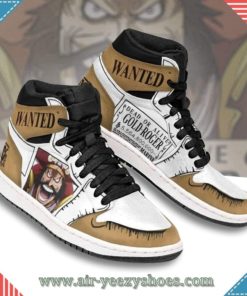 Gol D Roger Wanted Boot Sneakers Custom One Piece Anime Shoes - High Top Sneaker