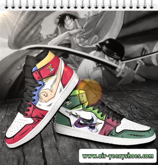 Luffy And Zoro One Piece Shoe Friend Gifts Air Jordan Shoes