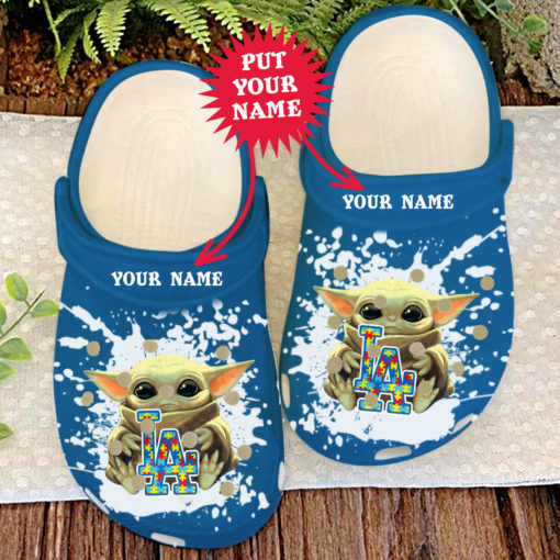 Mlb Los Angeles Dodgers Personalized Name Crocs Classic Clog