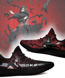 Naruto Anime Itachi Uchiha Yeezy Boost Black Sneakers