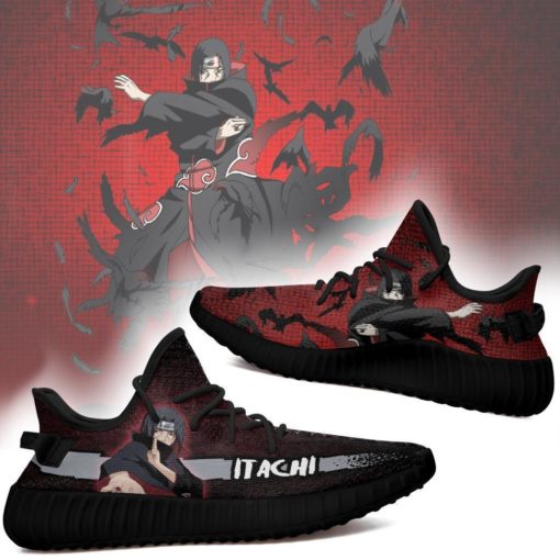 Naruto Anime Itachi Uchiha Yeezy Boost Black Sneakers