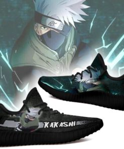 Naruto Anime Kakashi Hatake Yeezy Boost Black Sneakers