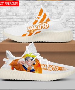 Naruto Anime Naruto Uzumaki Yeezy Boost White Sneakers