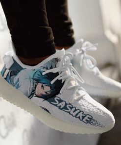 Naruto Anime Sasuke Uchiha Yeezy Boost White Sneakers