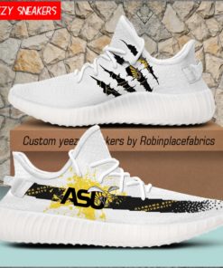 NCAA Alabama State Hornets Yeezy Boost White Sneakers