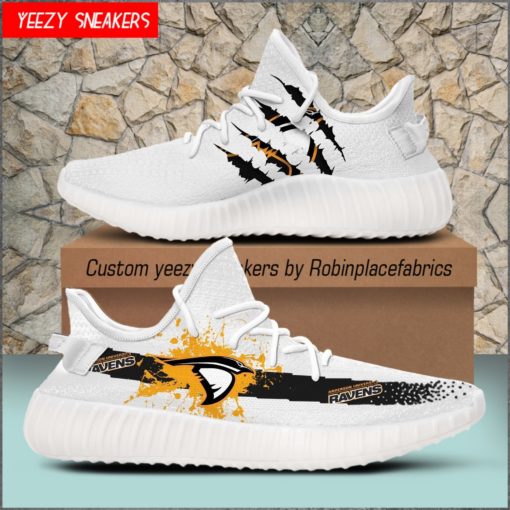 NCAA Anderson Ravens Yeezy Boost White Sneakers