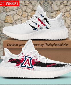 NCAA Arizona Wildcats YZ Boost White Sneakers