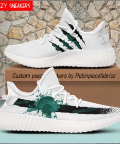 NCAA Michigan State Spartans Yeezy Boost White Sneakers
