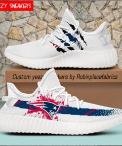 NFL New England Patriots Yeezy Boost White Sneakers