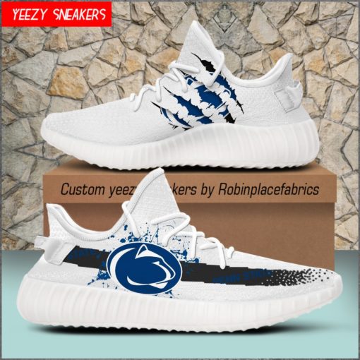 Penn State Nittany Lions Yeezy Boost White Sneakers