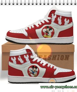Red And White Mickey Mouse Custom Sneakers Boots