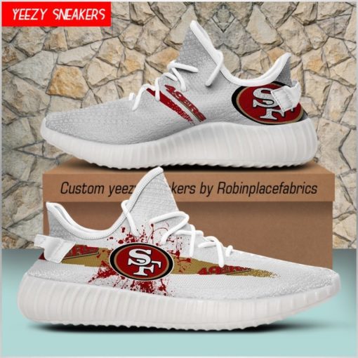 San Francisco 49ers Yeezy Boost White Sneakers