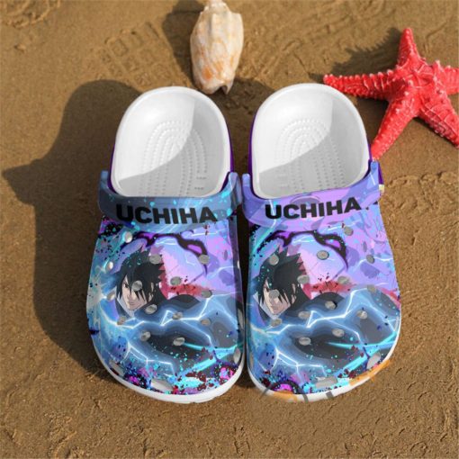 Sasuke Uchiha Naruto Style Crocs Clog Shoes