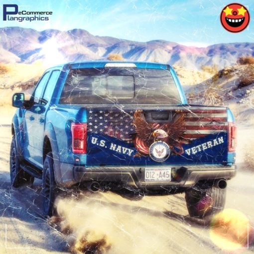U.S Navy Veteran Truck Tailgate Decal Sticker Wrap PN475TDv1