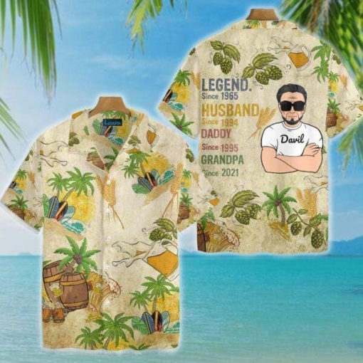 Vintage Legend Husband Since Years Old Man Personalized Hawaii Shirt