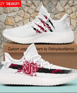 Washington State Cougars YZ Boost White Sneakers