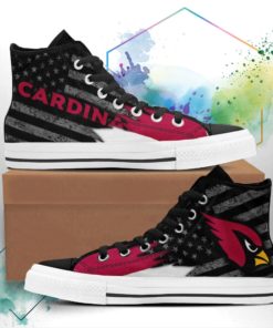 Arizona Cardinals Canvas High Top Shoes Custom American Flag Sneakers
