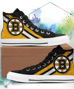 Boston Bruins Canvas High Top Shoes Casual Canvas Shoes