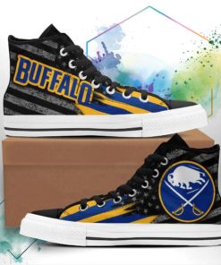 Buffalo Sabres Canvas High Top Shoes Custom American Flag Sneakers