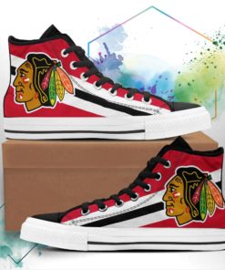 Chicago Blackhawks Canvas High Top Shoes Casual Canvas Shoes