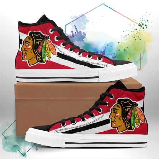 Chicago Blackhawks Canvas High Top Shoes Casual Canvas Shoes