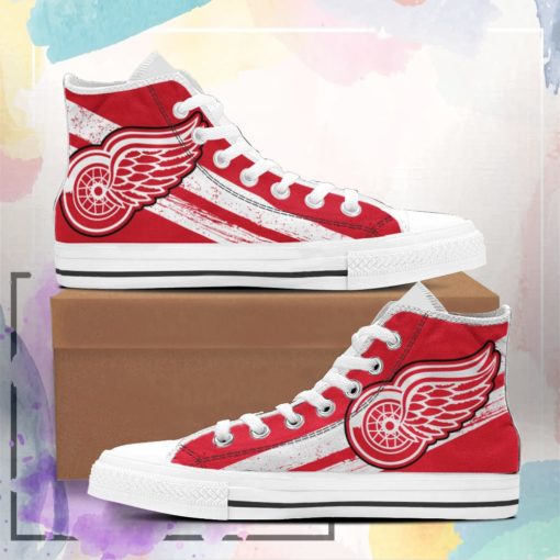 Detroit Red Wings Canvas High Top Shoes Casual Canvas Shoes