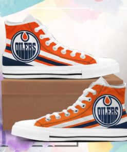 Edmonton Oilers Canvas High Top Shoes Casual Canvas Shoes