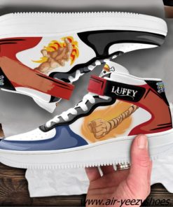 Ace and Luffy Sneakers Air Mid Custom One Piece Anime Shoes