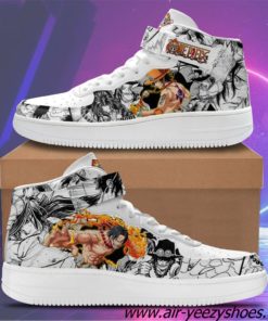 Ace Sneakers Air Mid Custom One Piece Anime Shoes