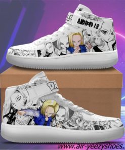 Android 18 Sneakers Air Mid Custom Dragon Ball Anime Shoes
