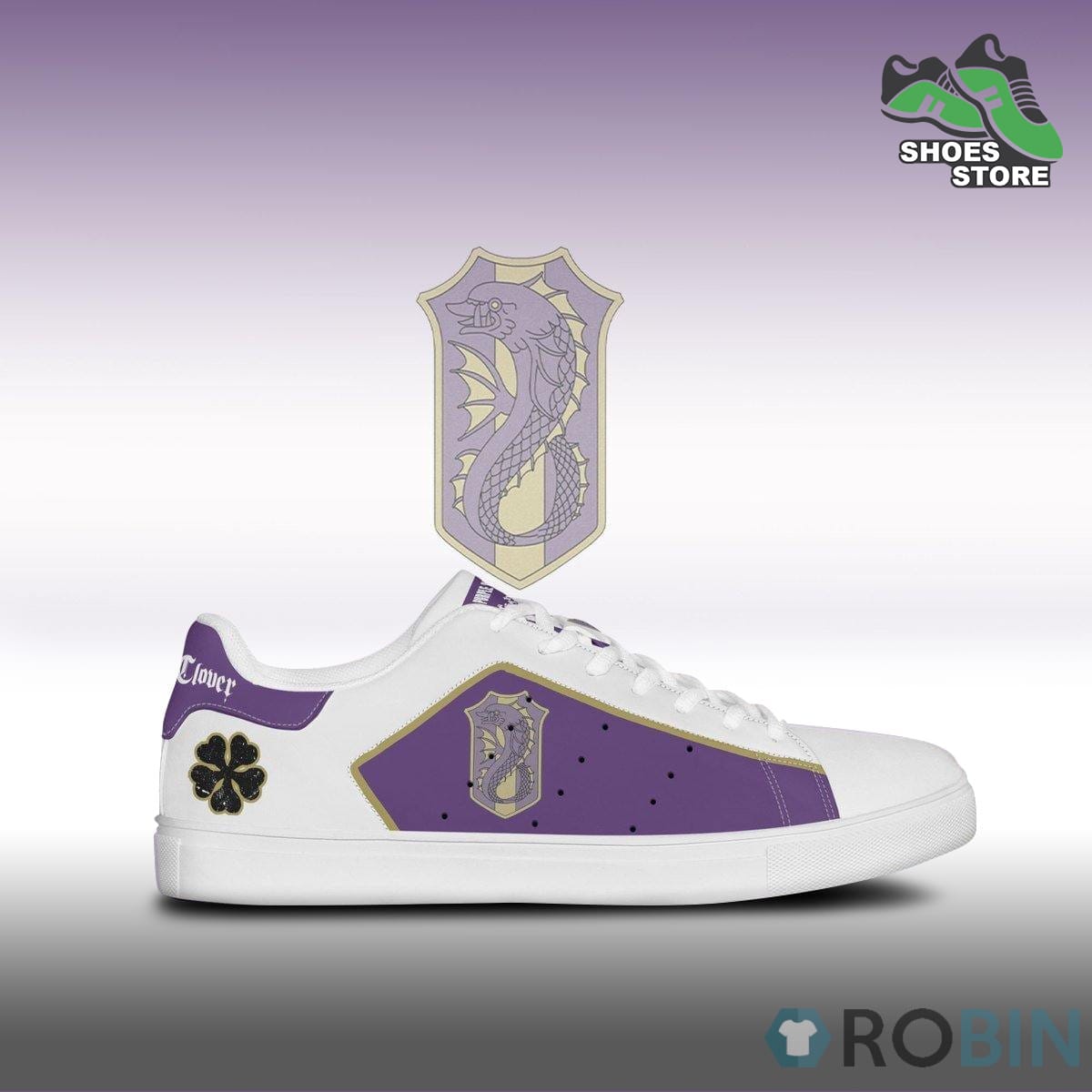 Black Clover Purple Orca Skateboard Shoes