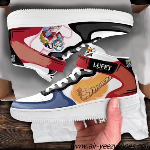 Boa and Luffy Sneakers Air Mid Custom One Piece Anime Shoes