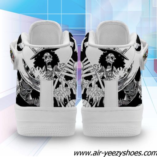 Brook Sneakers Air Mid Custom One Piece Anime Shoes