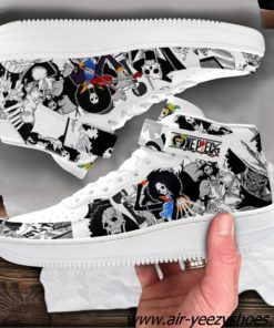 Brook Sneakers Air Mid Custom One Piece Anime Shoes