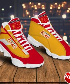 Calgary Flames Custom Name Air Jordan 13 Sneakers