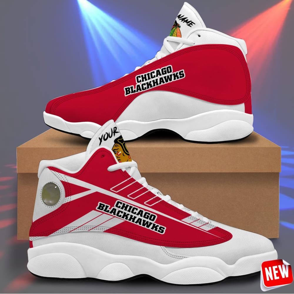 Chicago Blackhawks Custom Name Air Jordan 13 Sneakers