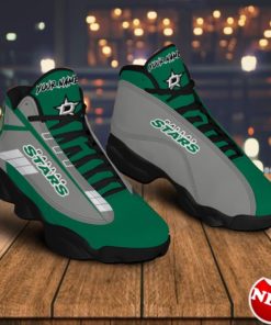 Dallas Stars Custom Name Air Jordan 13 Sneakers