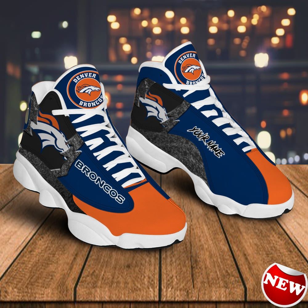 Denver Broncos Air Jordan 13 Sneakers Custom Name