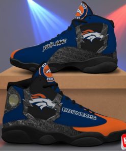 Denver Broncos Air Jordan 13 Sneakers Custom Name