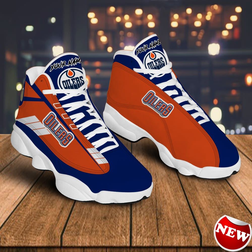 Edmonton Oilers Custom Name Air Jordan 13 Sneakers