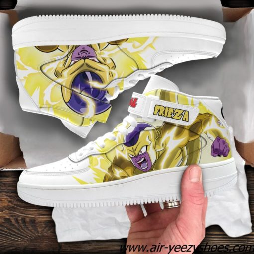 Frieza Gold Sneakers Air Mid Custom Dragon Ball Anime Shoes