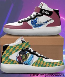 Giyu Tomioka Sneakers Air Mid Custom Anime Demon Slayer Shoes