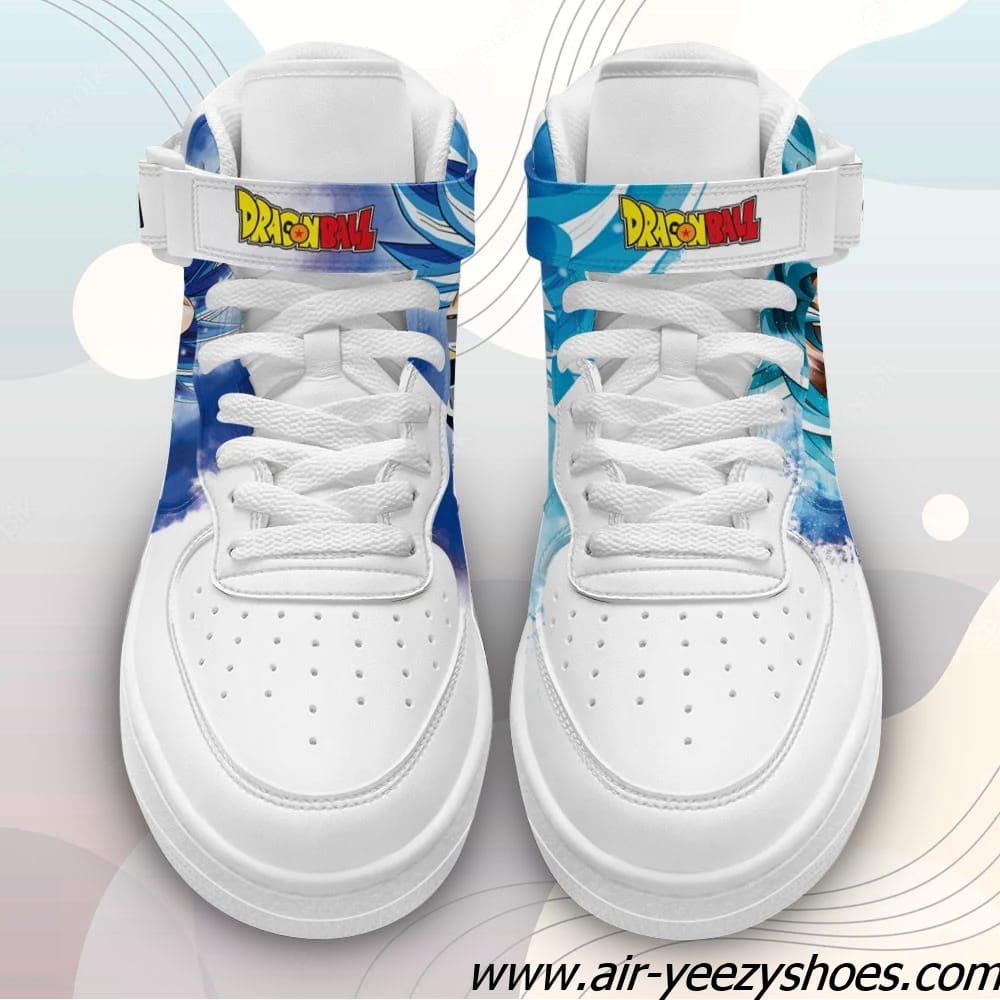 Goku and Vegeta Blue Sneakers Air Mid Custom Dragon Ball Anime Shoes